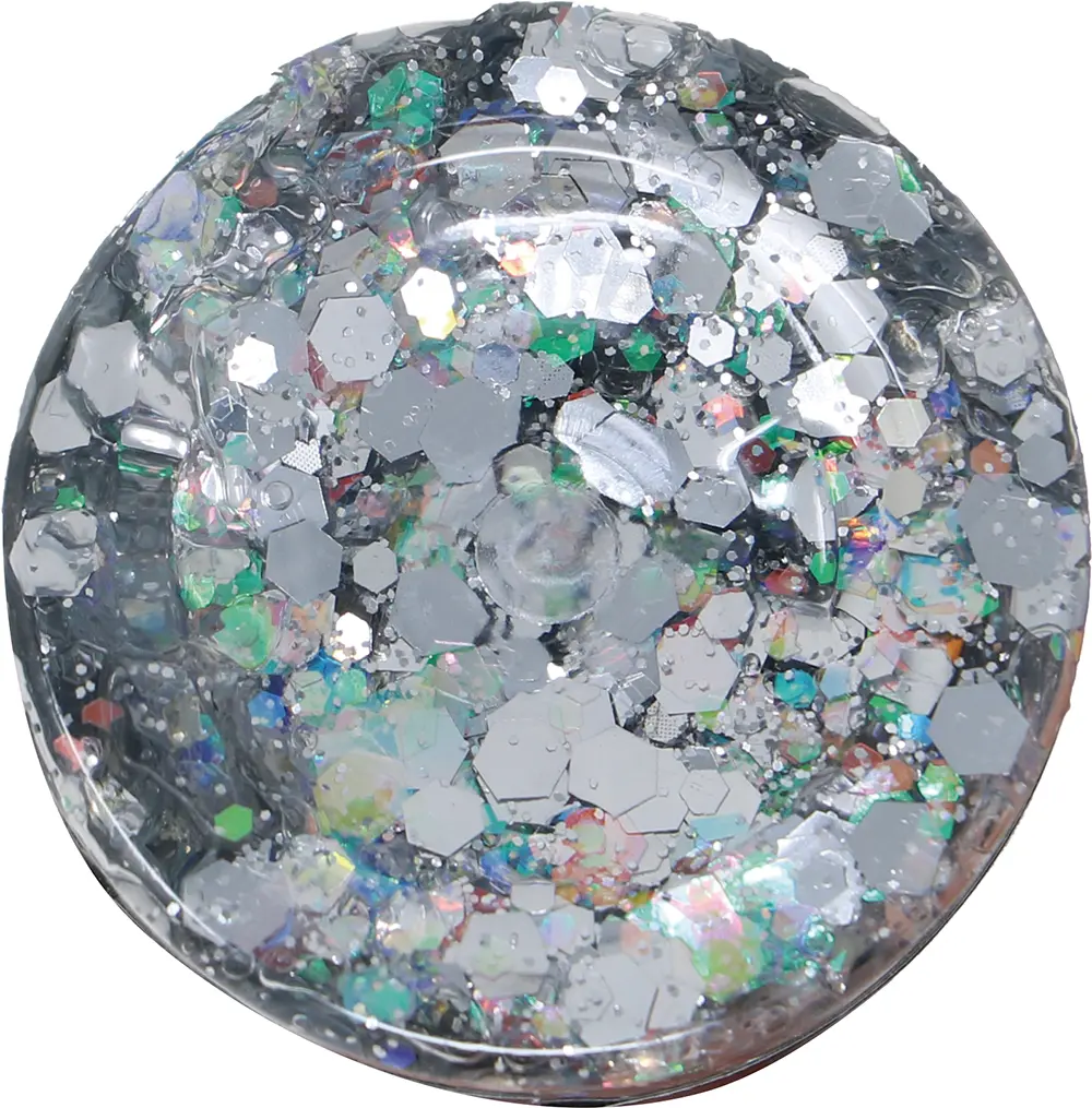 Sølvfarvet glimmergel 20 g