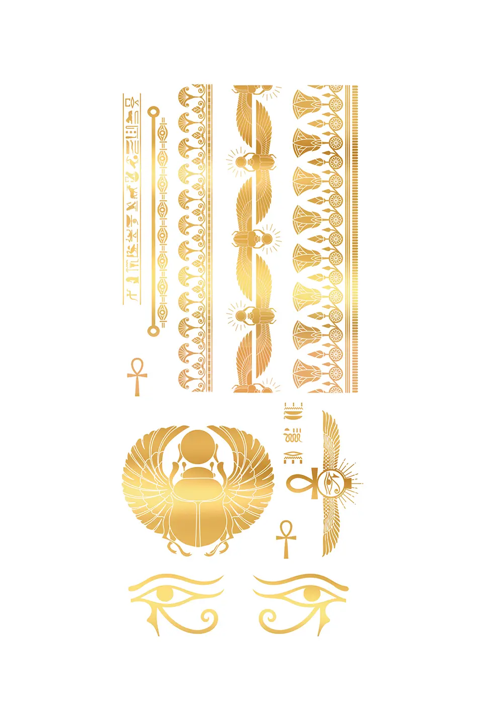Egyptisk guldtatovering, 14 × 30 cm