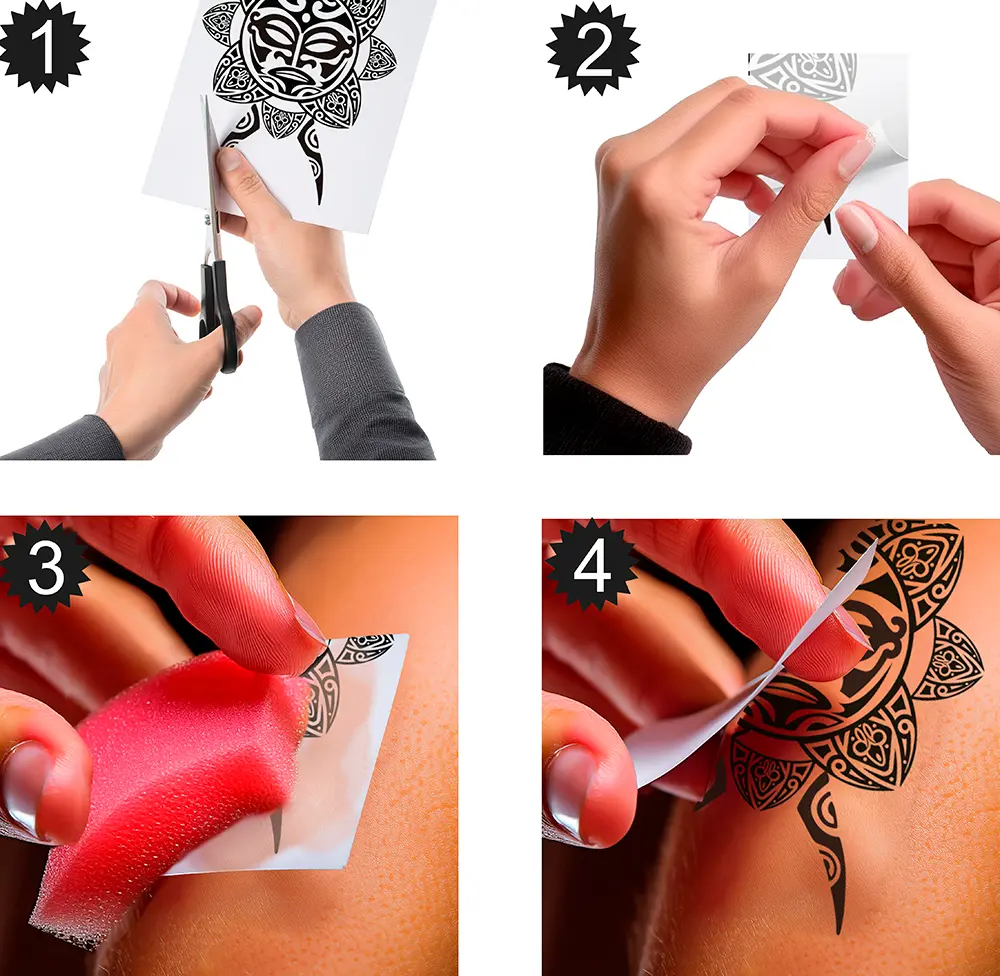 Maori-tatoveringer, skildpadde, 14 × 30 cm