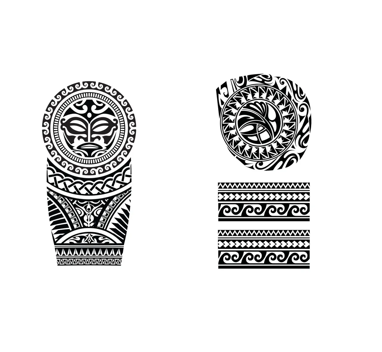 Maori-tatoveringer, bølger, 14 × 30 cm