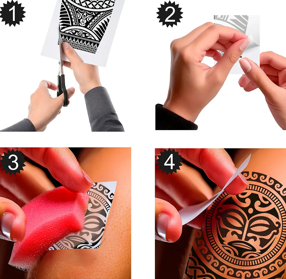 Maori-tatoveringer, bølger, 14 × 30 cm