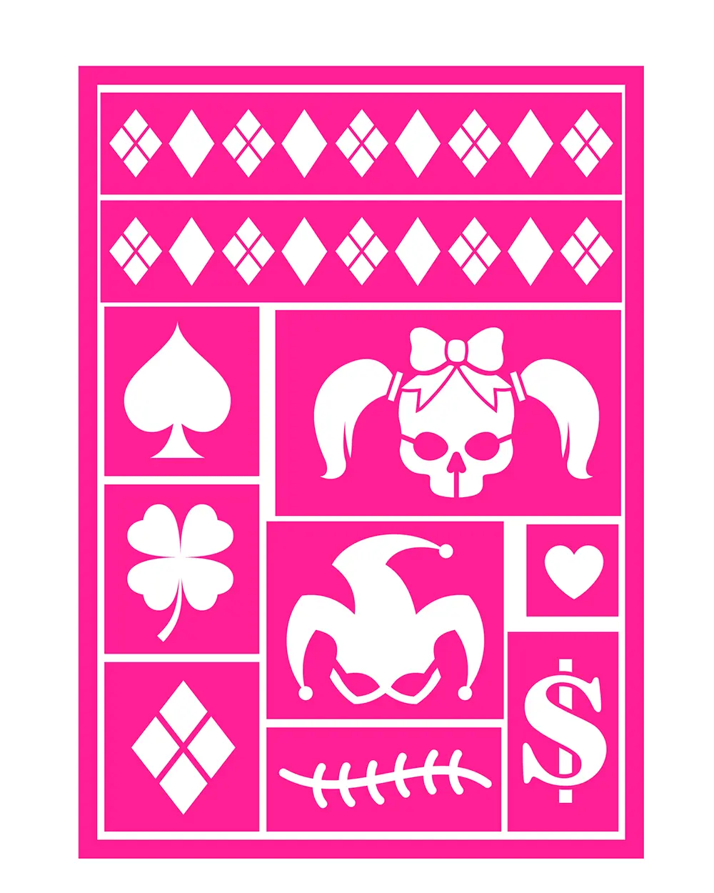 Selvklæbende sminkestencil til børn, Dangerous Girl