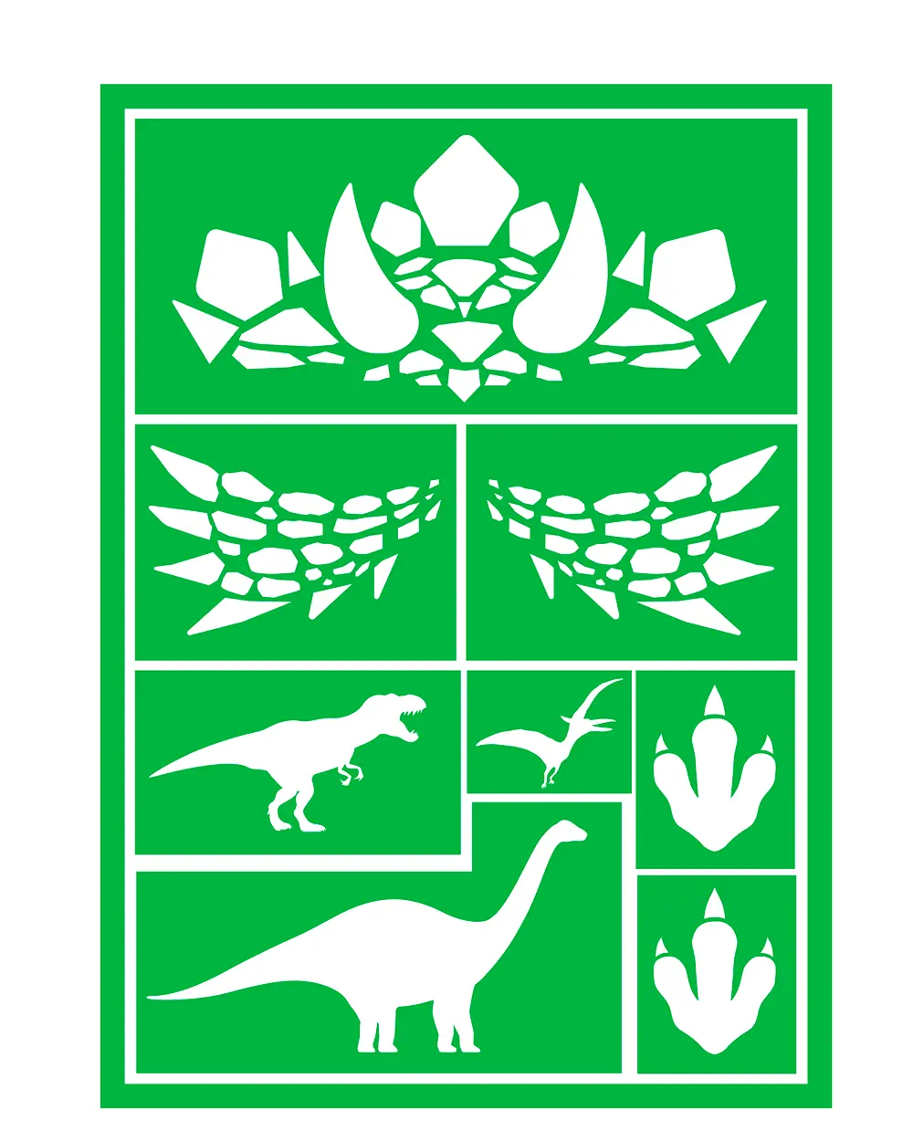 Sminkestencil til børn, dinosaur, 14 × 20 cm