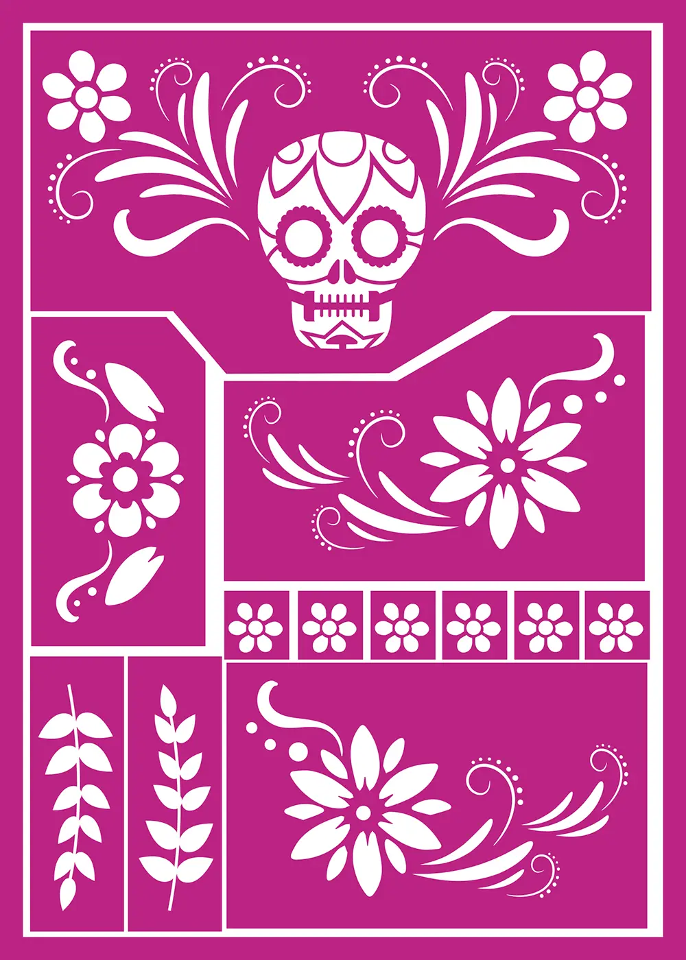 Selvklæbende sminkestencil til børn, Catrina, 14 × 20 cm