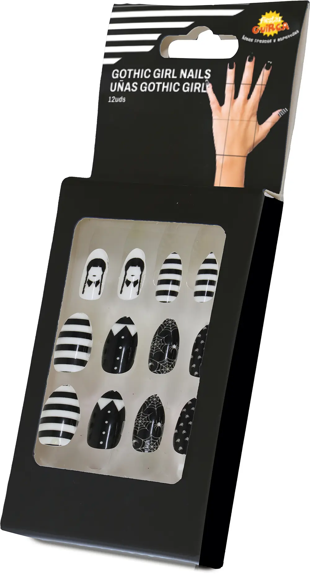 12 gothic girl-negle med lim