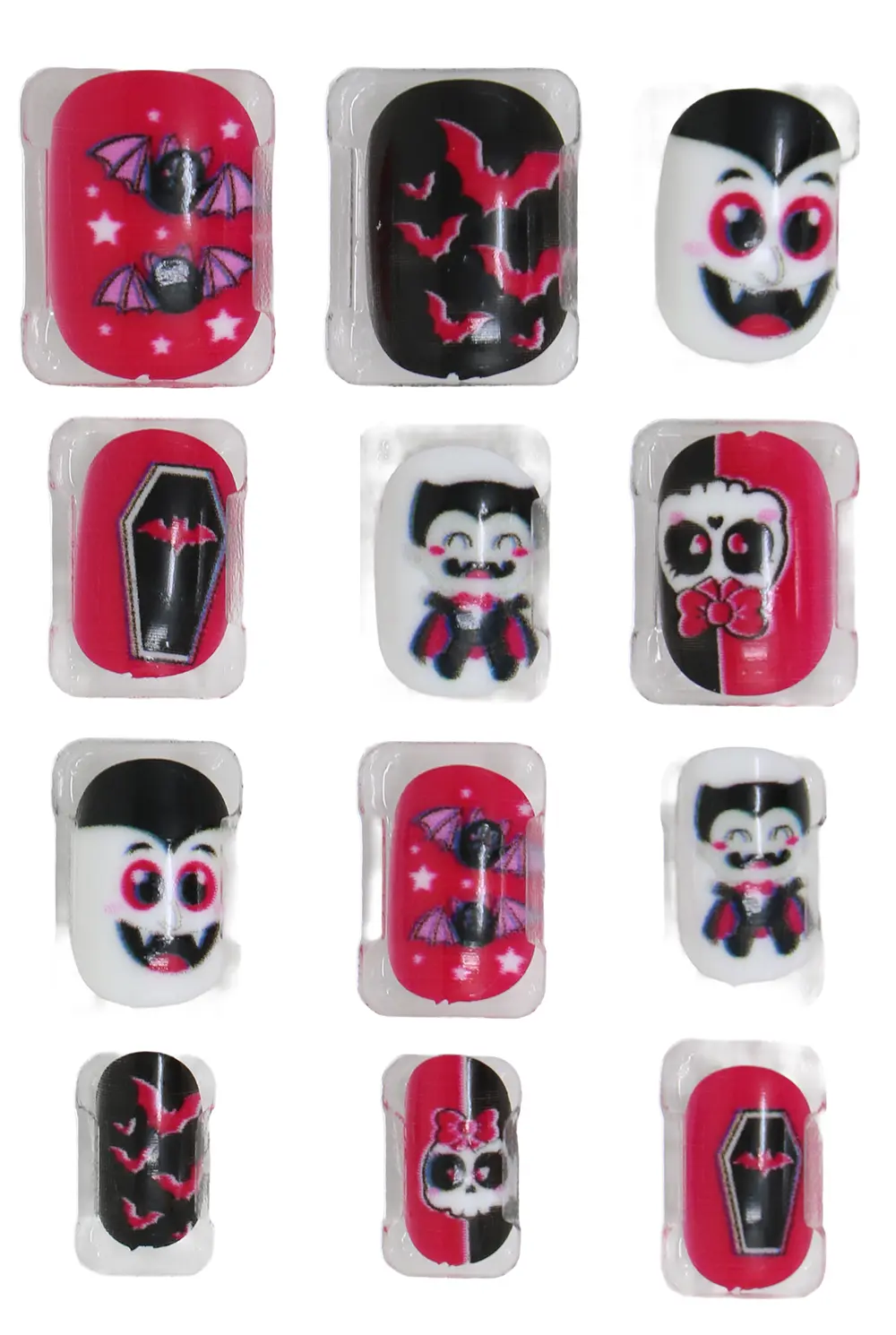 12 negle med lim til børn, halloweendesign 3