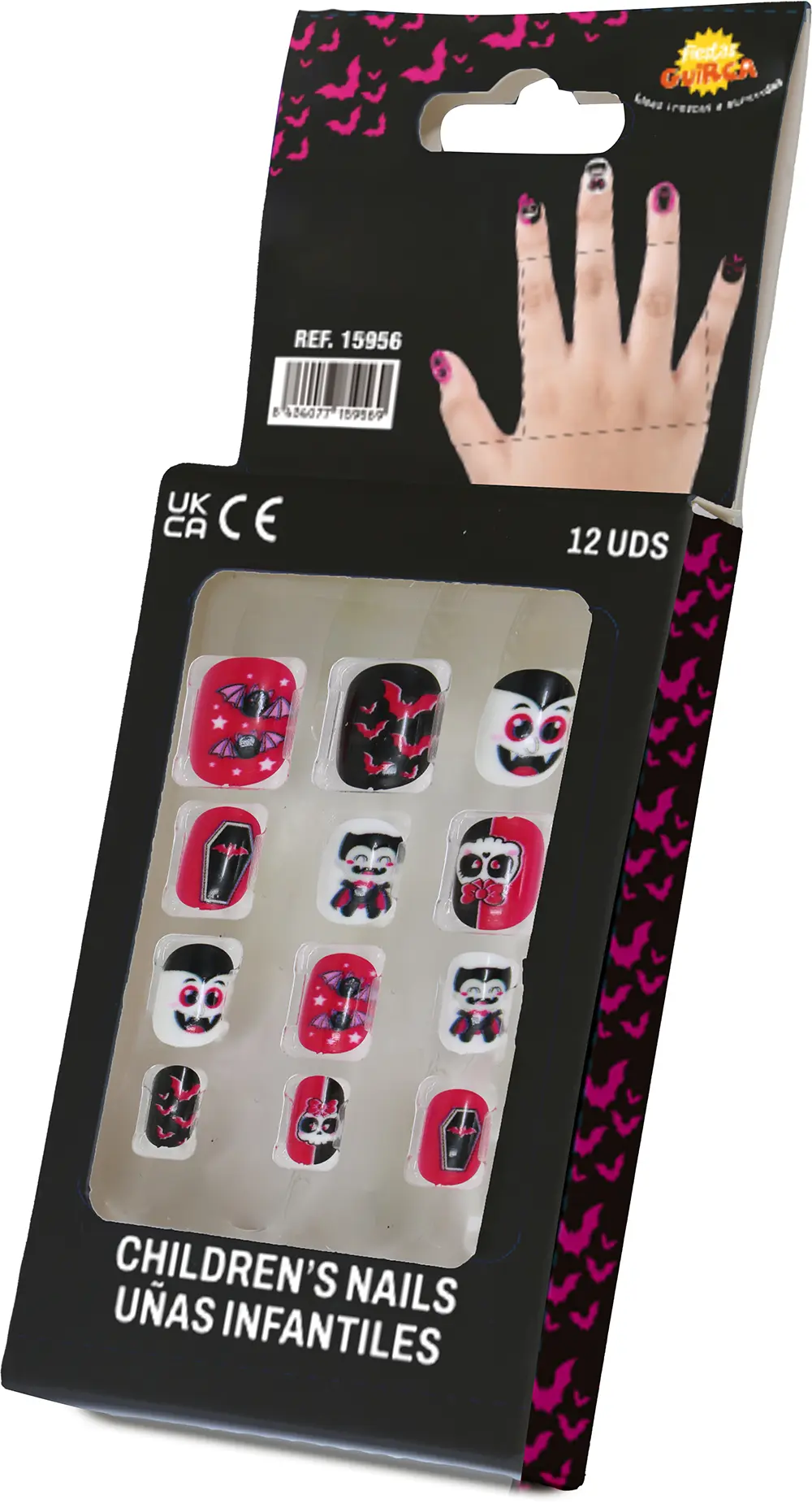 12 negle med lim til børn, halloweendesign 3