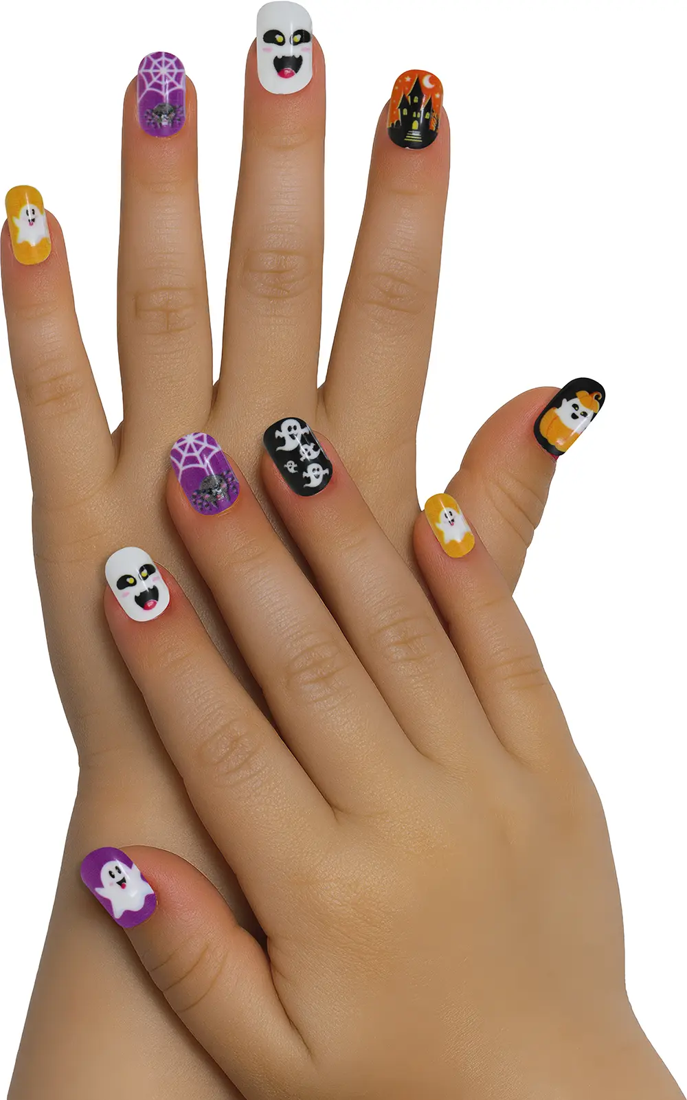 12 negle med lim til børn, halloweendesign 4