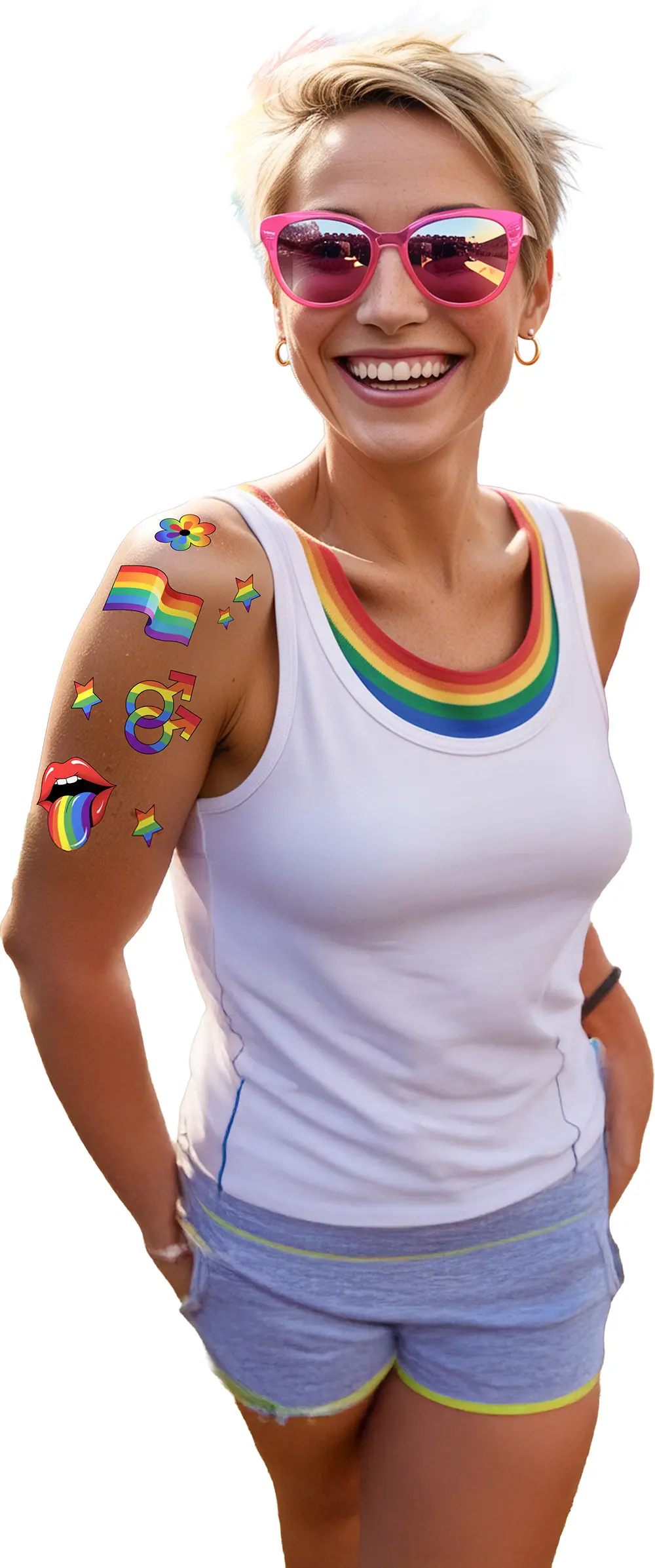 Pride-tatoveringsark 14 × 30 cm