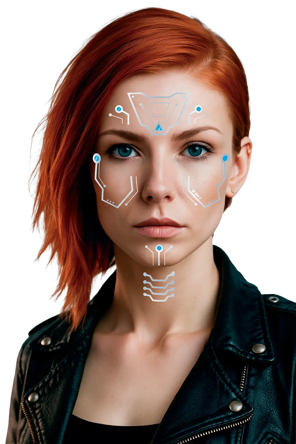 Ark med futuristiske ansigtstatoveringer, 20 × 20 cm