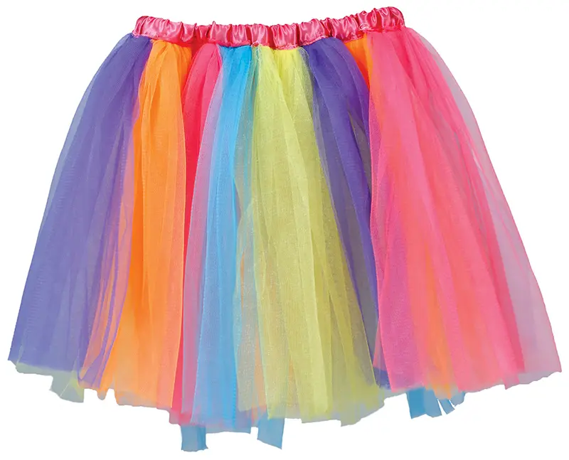 Flerfarvet tutu til børn, 30 cm