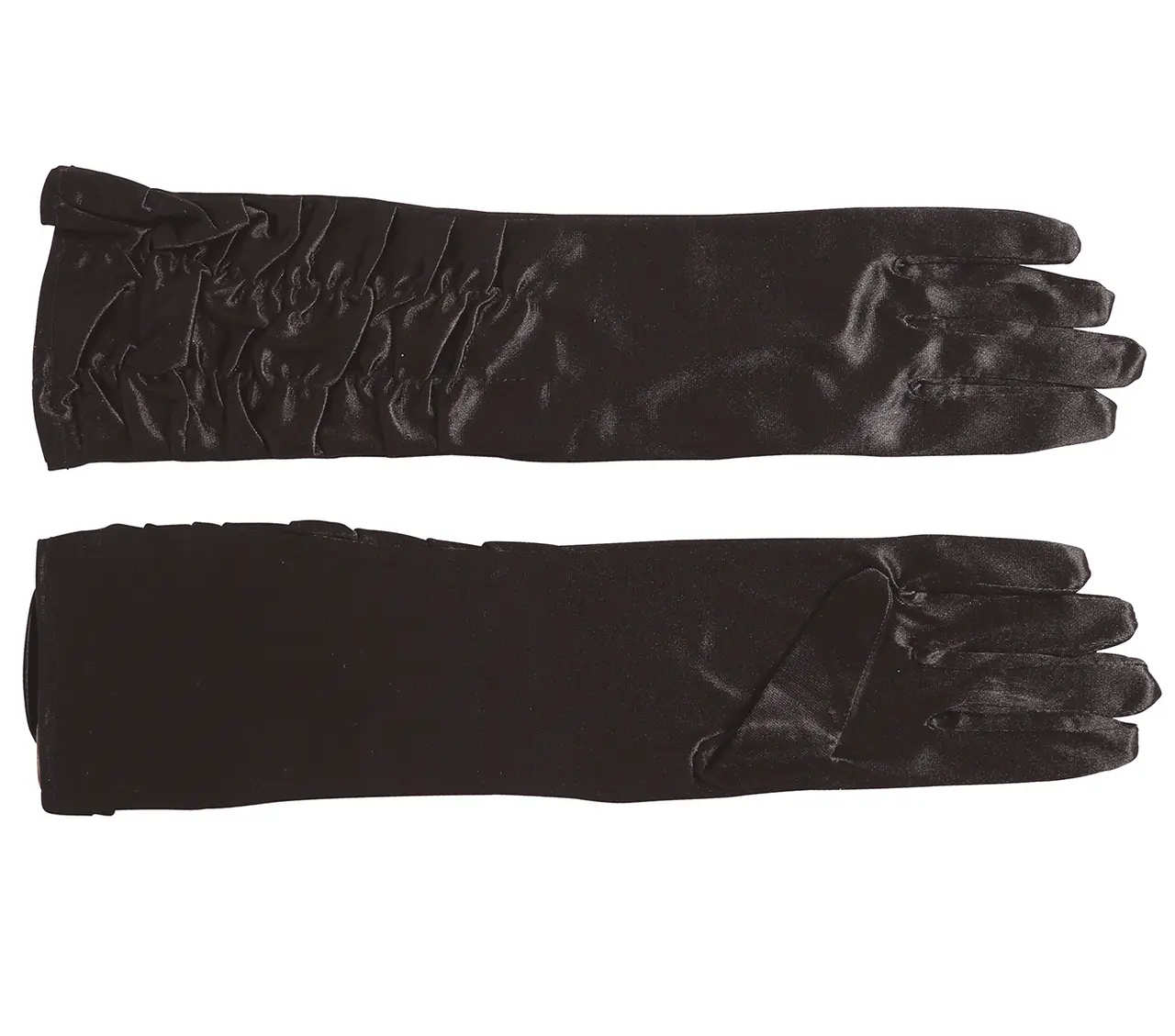 Sorte rynkede handsker, 40 cm