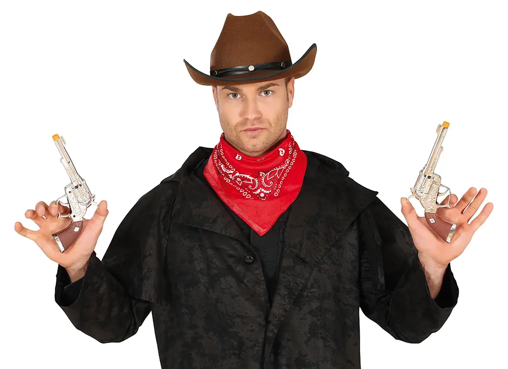 2 cowboypistoler, 25 cm