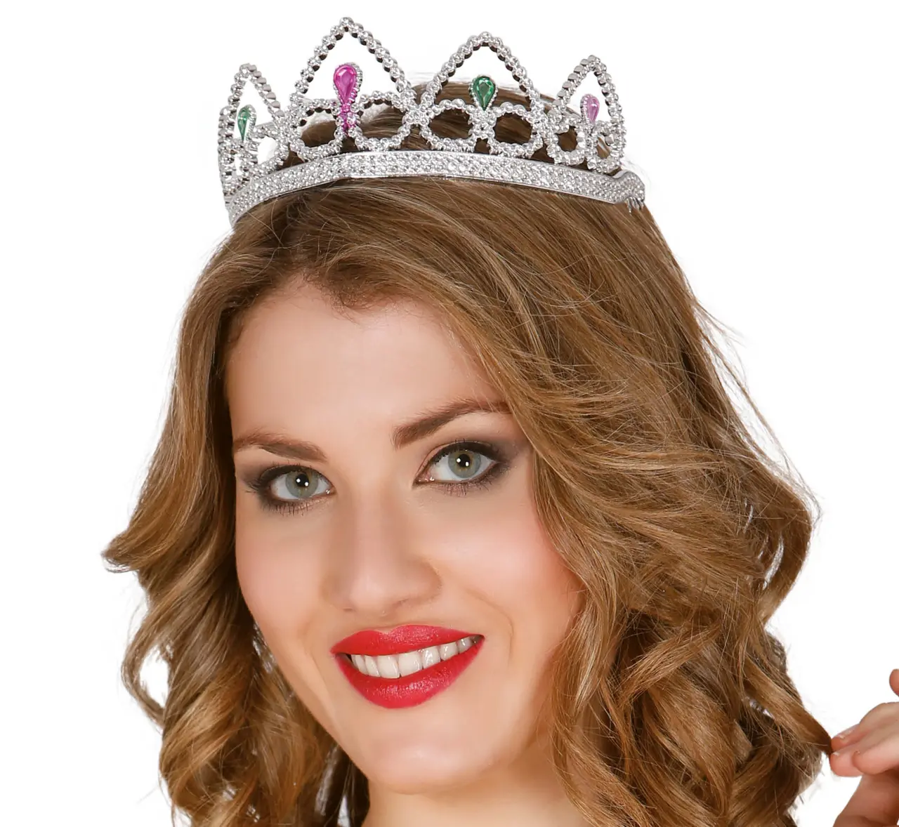 Sølvfarvet tiara, ca. 5,8 cm