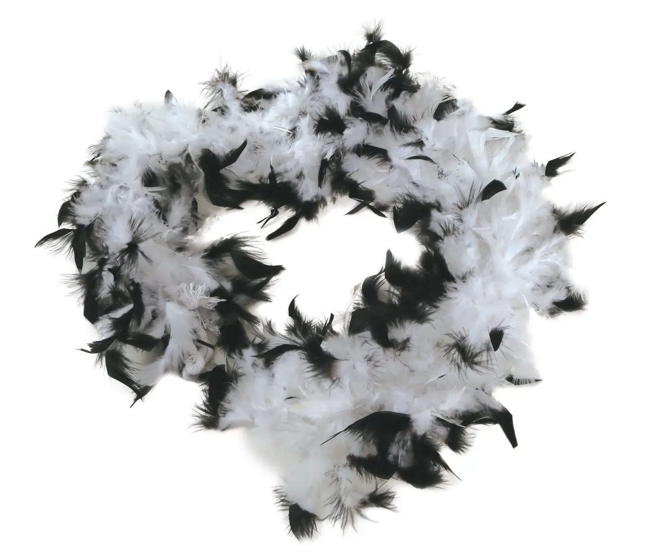 Boa med sorte og hvide fjer (40 g)
