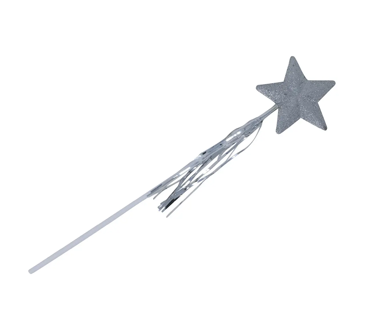 Sølvfarvet fe-tryllestav, 45 cm