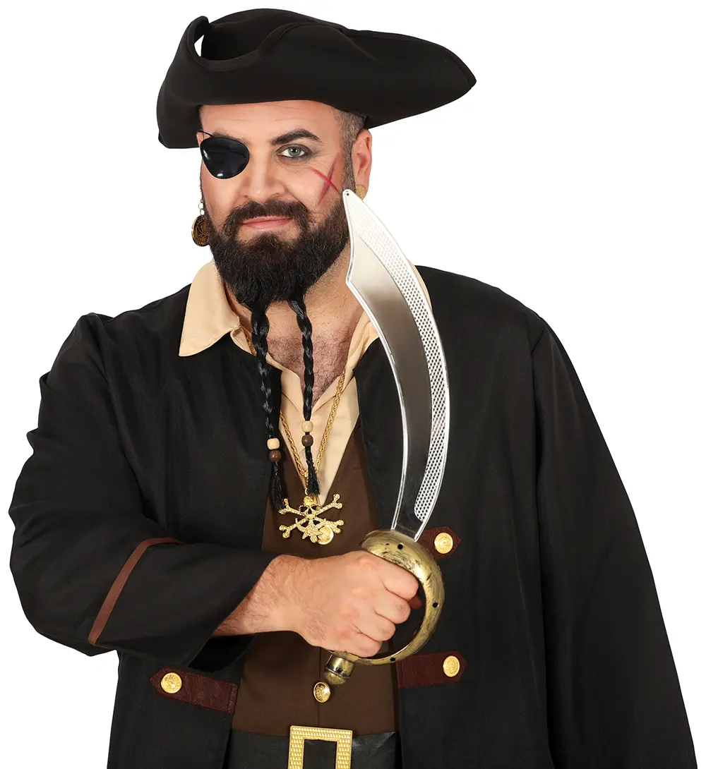 Piratsabel med øjenklap, 47 cm