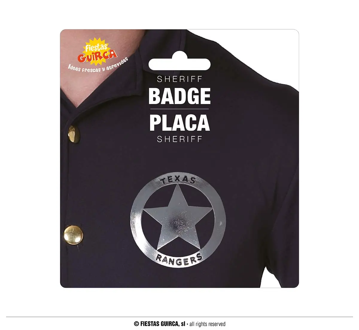 Sheriffstjerne i metal 6 cm