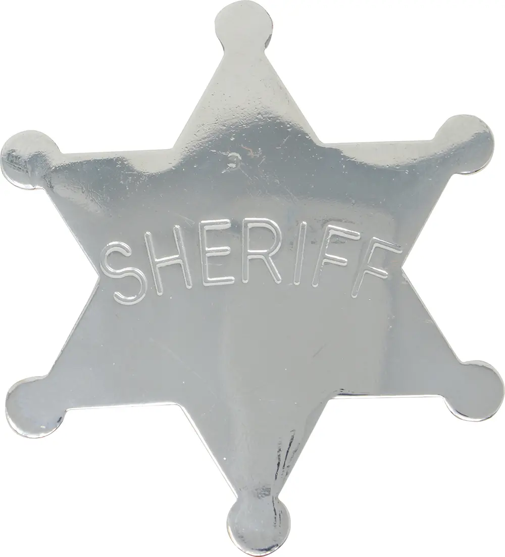 Sheriffstjerne i metal 6 cm
