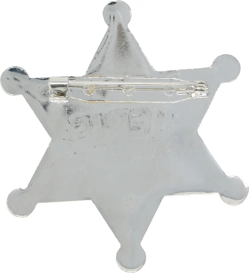 Sheriffstjerne i metal 6 cm