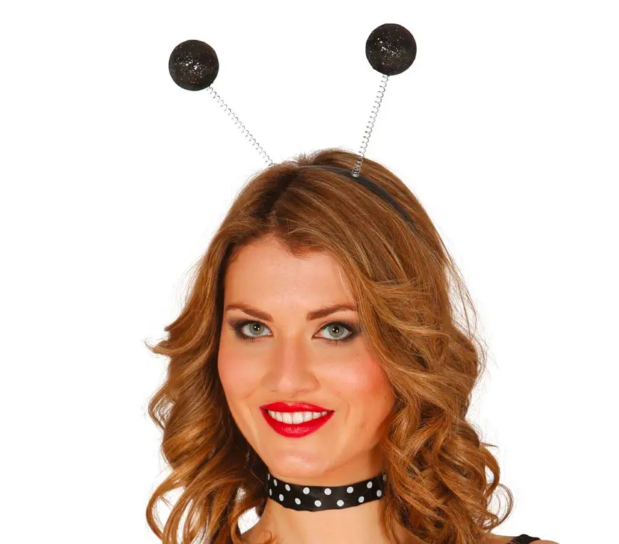 Tiara med sorte frostede kugler