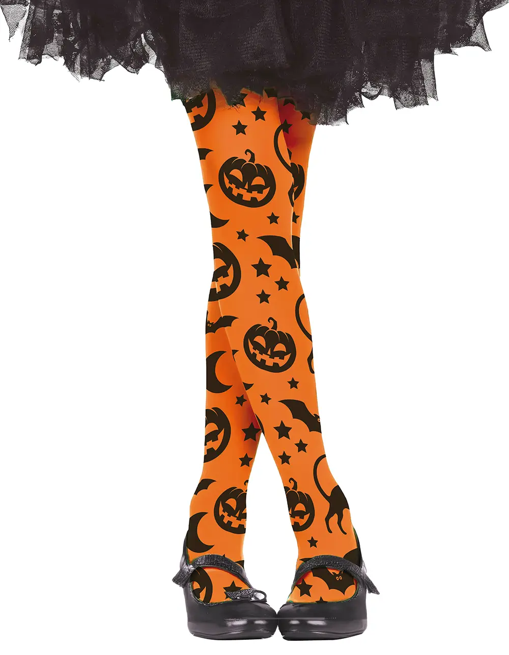Orange strømpebukser til halloween til piger