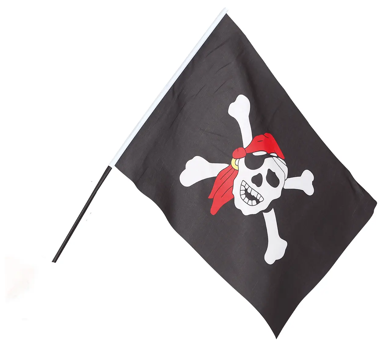 Piratflag med stang 45 × 30 cm