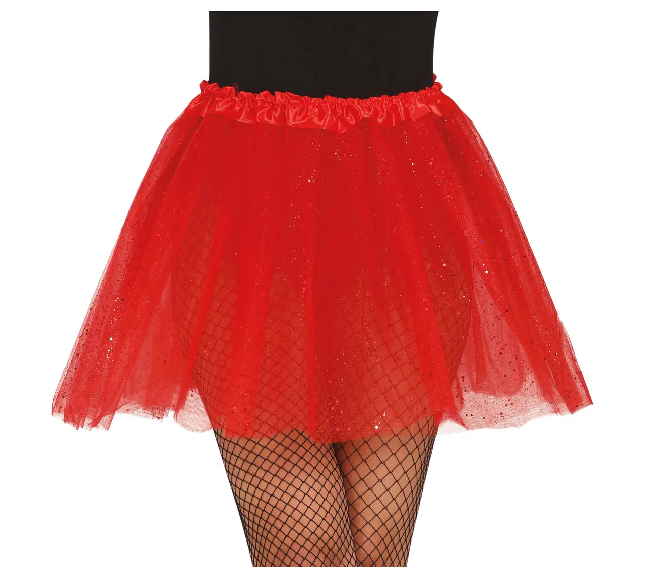 Rød tutu med glimmer, 40 cm