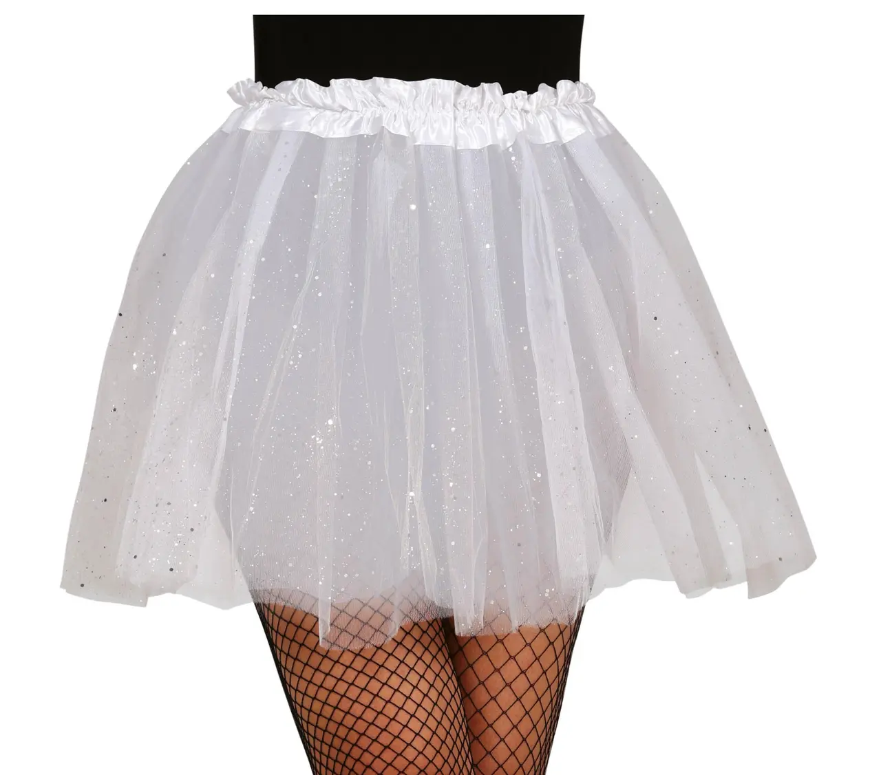 Hvid tutu med glimmer, 40 cm
