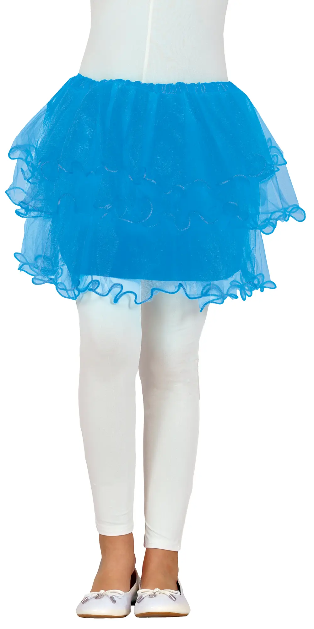 Blå tutu med flæser til børn, 30 cm