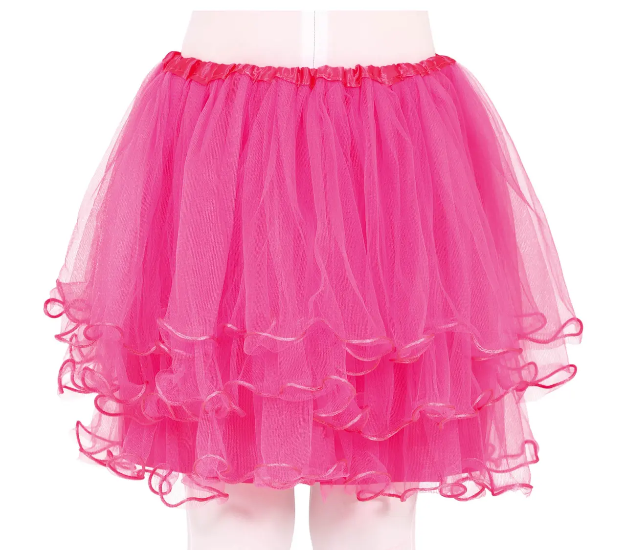 Fuchsiafarvet tutu med flæser til børn, 30 cm