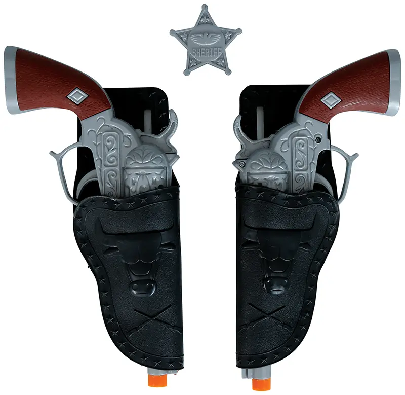 Par pistolhylstre med 2 pistoler på 24 cm