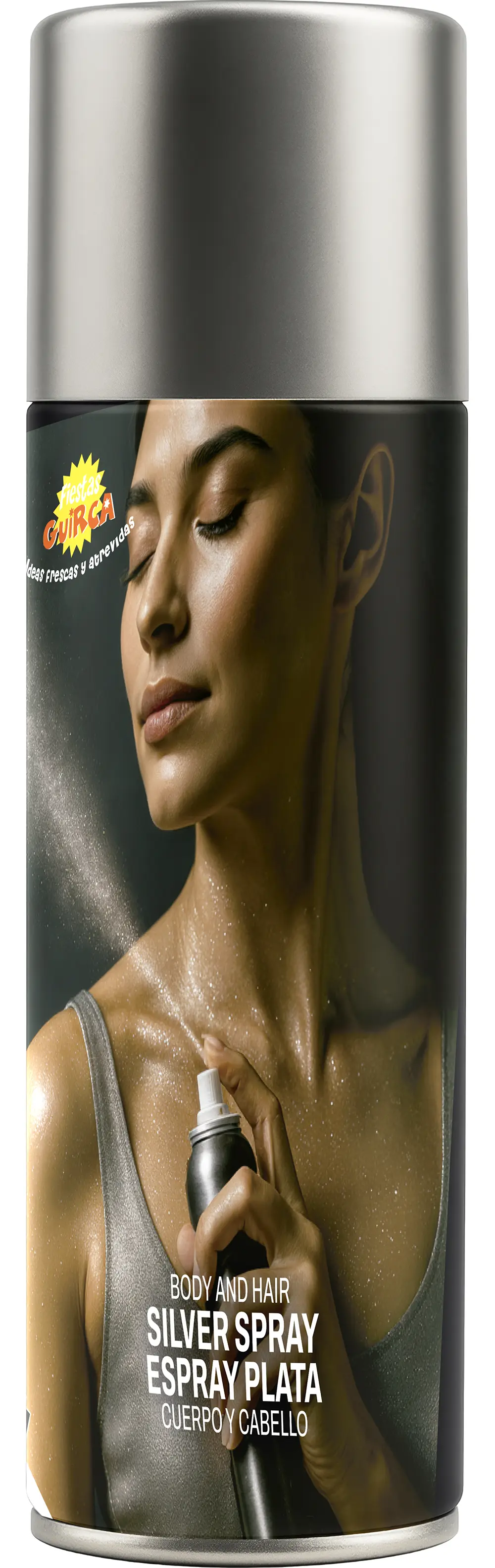 Sølvfarvet kropsspray 75 ml