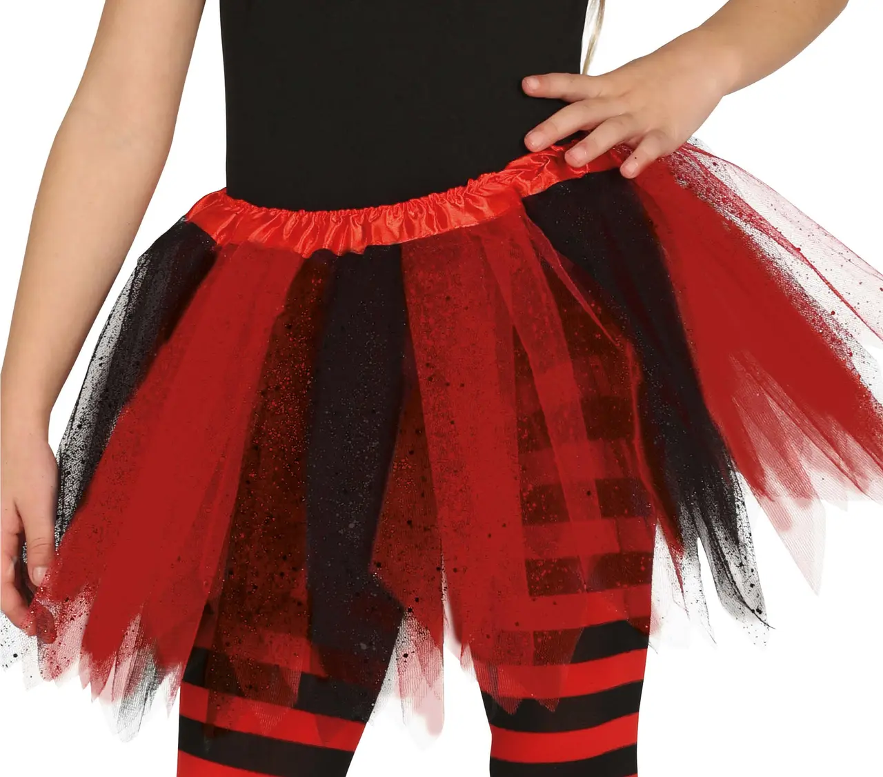 Sort/rød tutu til børn, 30 cm