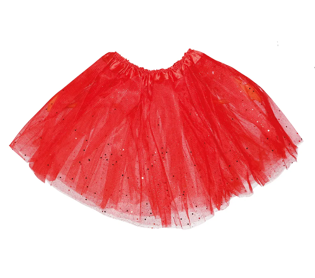 Rød tutu med glimmer til børn, 30 cm