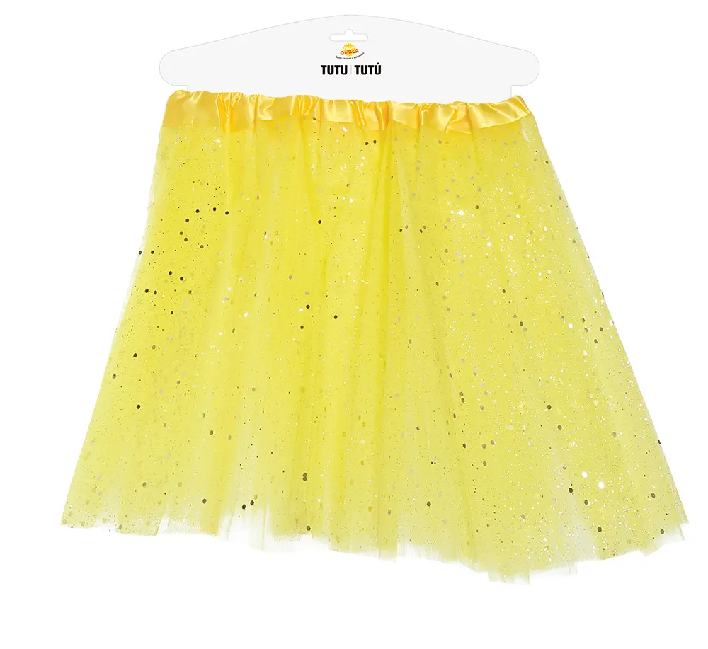 Gul tutu med glimmer til børn, 30 cm