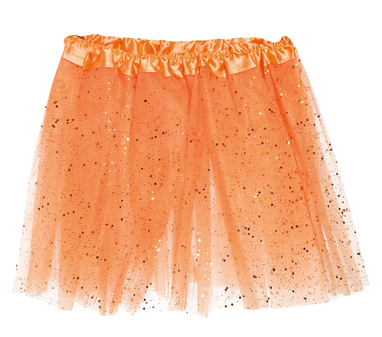 Orange tutu med glimmer til børn, 30 cm