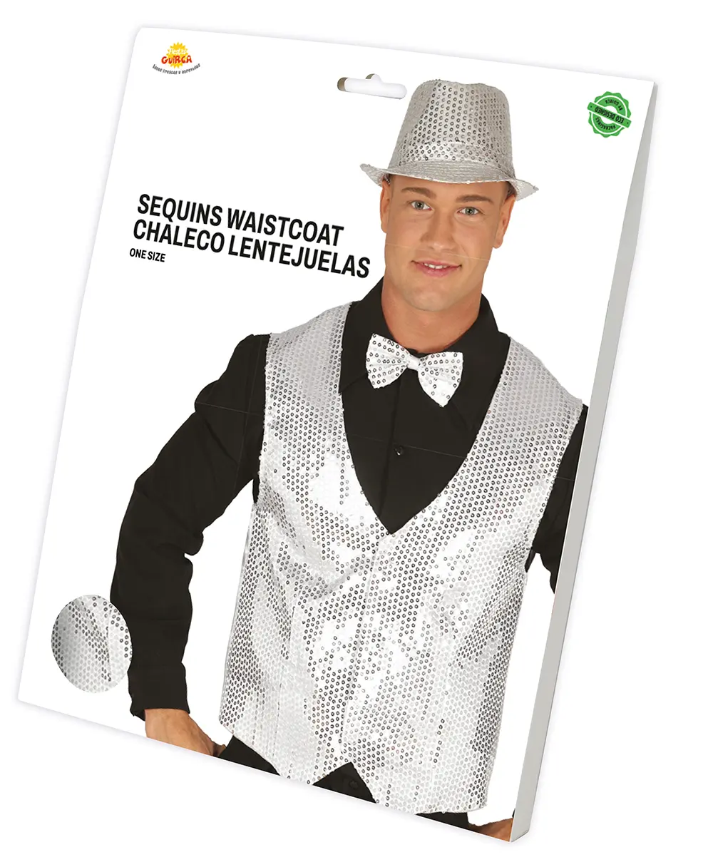Vest med sølvpailletter