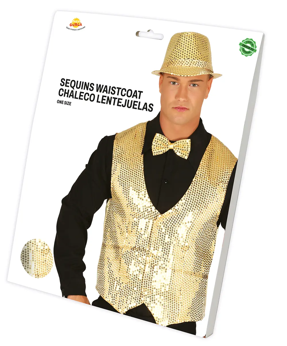 Gylden vest med pailletter