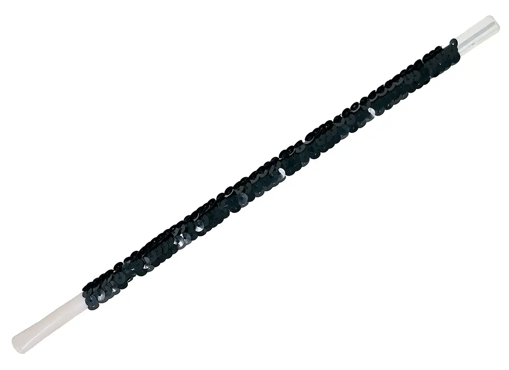Sort charleston-cigaretrør med pailletter, 30 cm