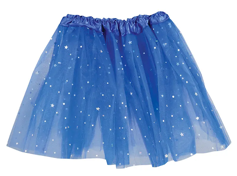 Blå tutu med stjerner 30 cm
