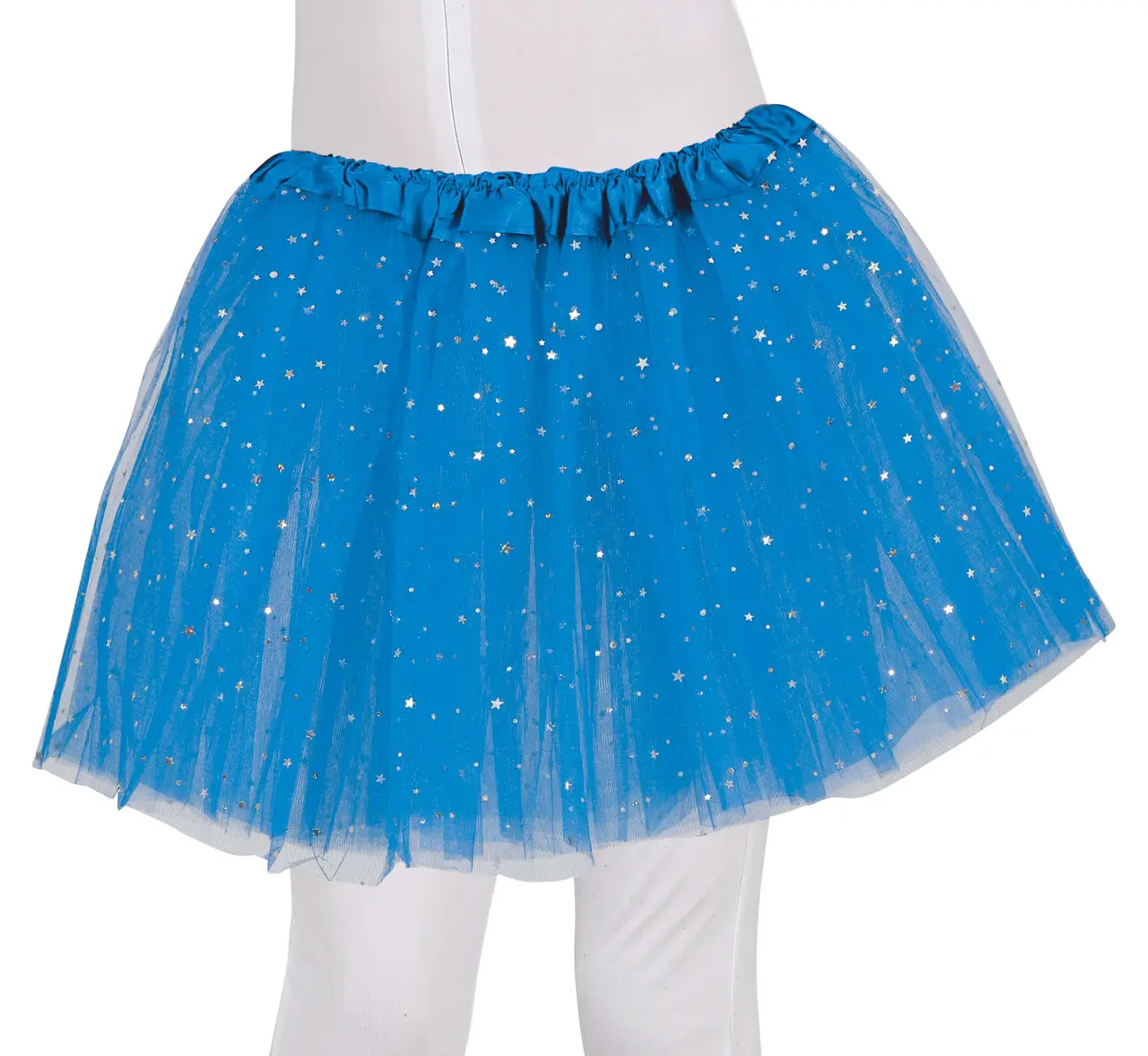 Himmelblå tutu med stjerner 30 cm