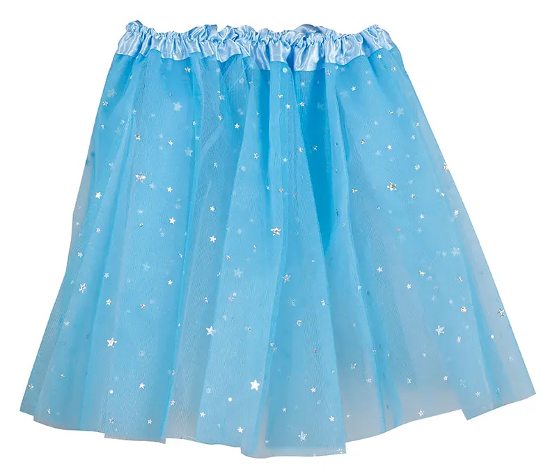 Himmelblå tutu med stjerner 30 cm