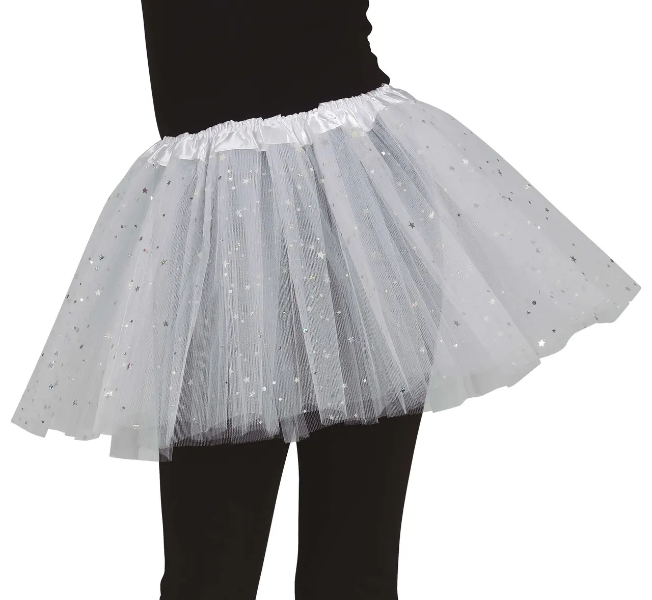 Hvid tutu med stjerner 30 cm