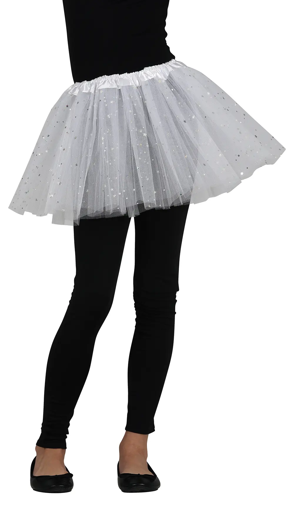 Hvid tutu med stjerner 30 cm