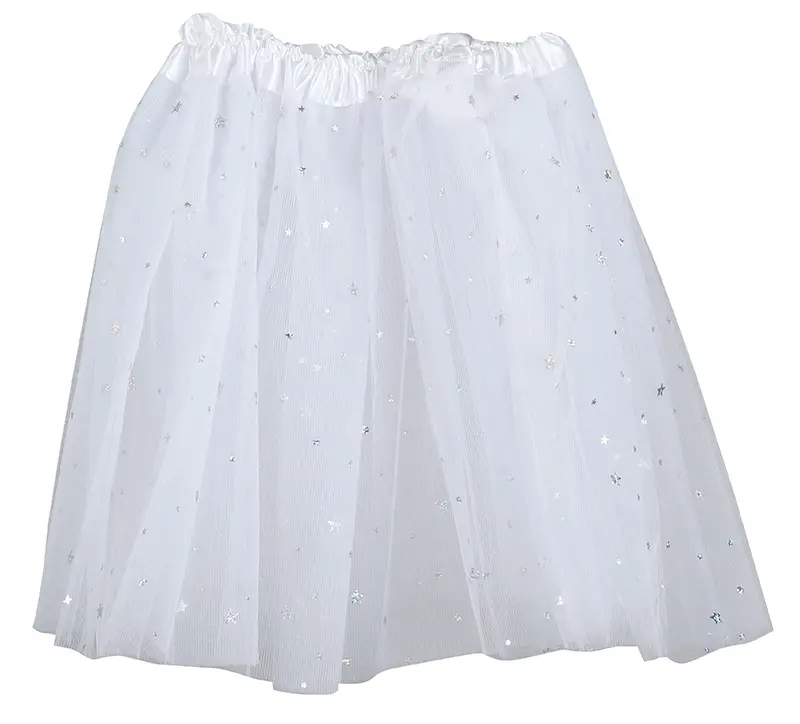 Hvid tutu med stjerner 30 cm