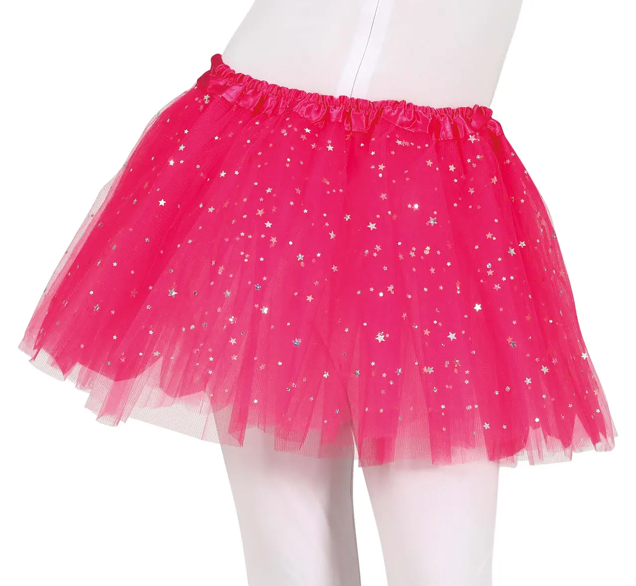 Fuchsiafarvet tutu med stjerner 30 cm