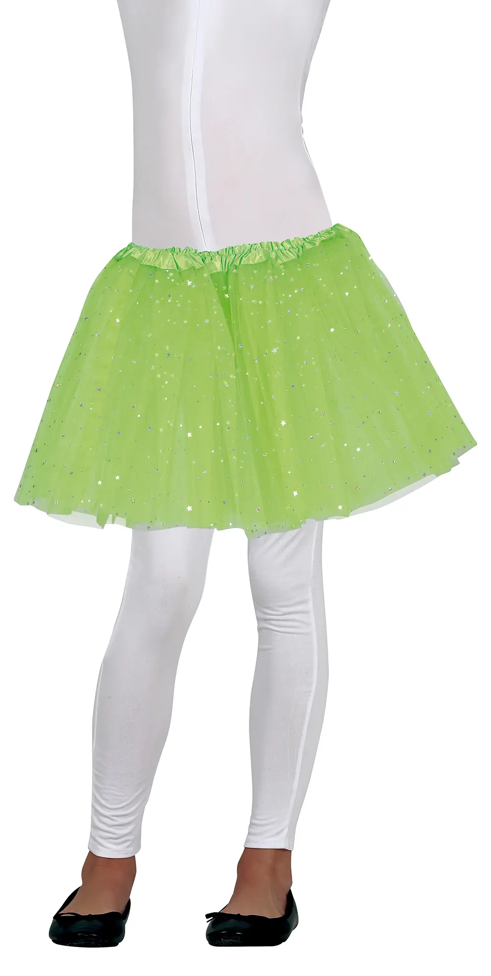 Limegrøn tutu med stjerner 30 cm