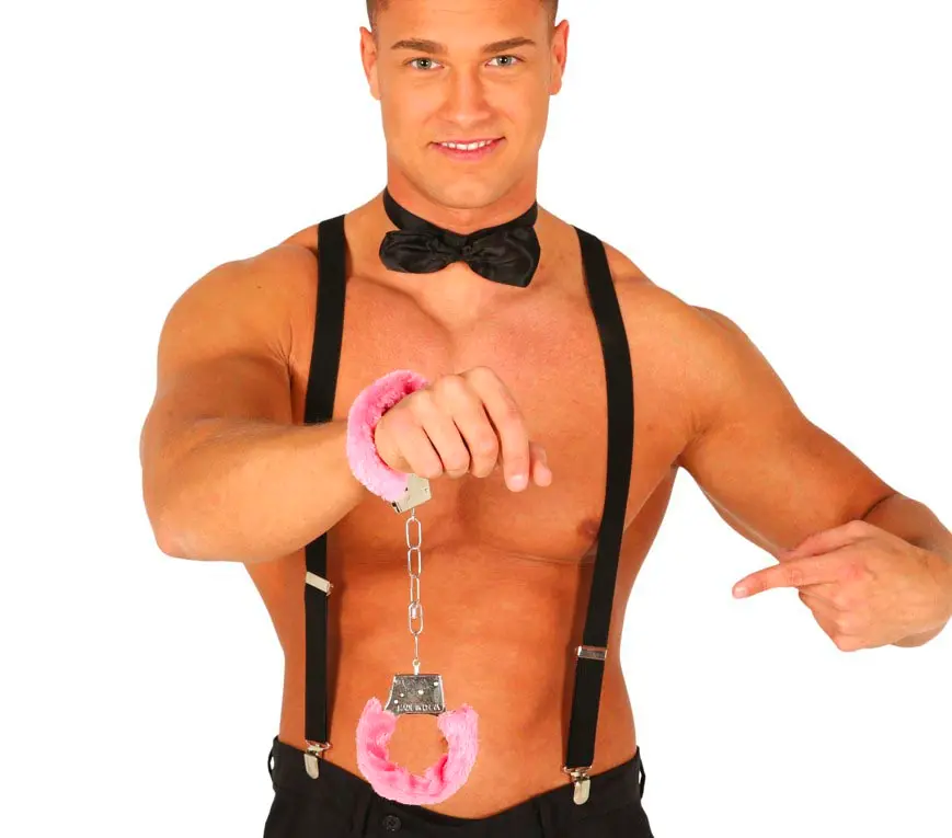 Håndjern med pink fløjl