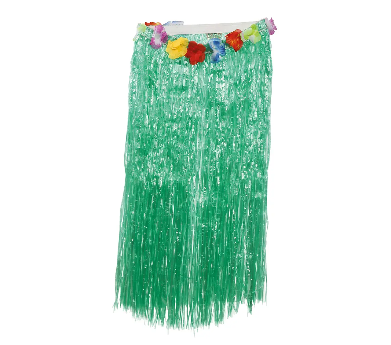 Hawaii-skørt med blomster, 75 cm, grønt